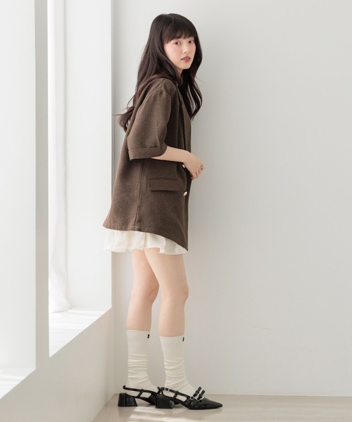 Heather(ヘザー)の「アソートツイードジャケット(半袖) 1057343(テーラードジャケット・レディース・グレー系その他/ブラウン・FREE)」の14枚目の写真