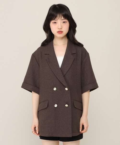 Heather(ヘザー)の「アソートツイードジャケット(半袖) 1057343(テーラードジャケット・レディース・グレー系その他/ブラウン・FREE)」の15枚目の写真