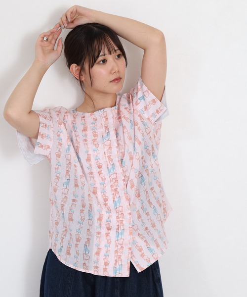 KILKI（キルキー）の「kilki 　袖配色ノーカラー比翼ブラウス　アンティークチェア 半袖（シャツ/ブラウス・レディース・ピンク系その他/ベージュ系その他・FREE）」の9枚目の写真