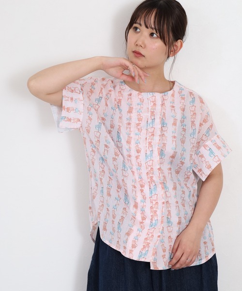 KILKI（キルキー）の「kilki 　袖配色ノーカラー比翼ブラウス　アンティークチェア 半袖（シャツ/ブラウス・レディース・ピンク系その他/ベージュ系その他・FREE）」の10枚目の写真