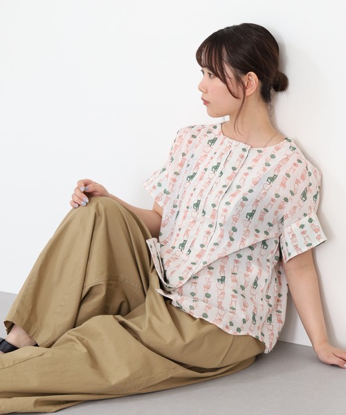 KILKI（キルキー）の「kilki 　袖配色ノーカラー比翼ブラウス　アンティークチェア 半袖（シャツ/ブラウス・レディース・ピンク系その他/ベージュ系その他・FREE）」の3枚目の写真