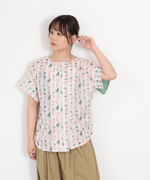KILKI（キルキー）の「kilki 　袖配色ノーカラー比翼ブラウス　アンティークチェア 半袖（シャツ/ブラウス・レディース・ピンク系その他/ベージュ系その他・FREE）」の6枚目の写真