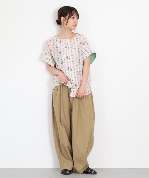 KILKI（キルキー）の「kilki 　袖配色ノーカラー比翼ブラウス　アンティークチェア 半袖（シャツ/ブラウス・レディース・ピンク系その他/ベージュ系その他・FREE）」の7枚目の写真