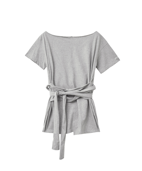 RENSE(レンセ)の「Off-Shoulder Wrap Tie Tee Melange Gray(Tシャツ/カットソー・レディース・その他・OS)」の3枚目の写真