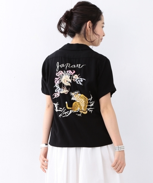 BEAMS BOY（ビームスボーイ）の「TAILOR TOYO×BEAMS BOY / スカ刺繍 レーヨンショートスリーブ☆（シャツ/ブラウス・レディース・ブラック・ONE SIZE）」の11枚目の写真