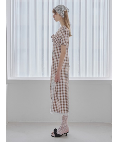 etre loin（エトルワン）の「Rose gingham dress / ローズギンガムワンピース（ワンピース・レディース・ピンク/ブラック/モカ・M）」の12枚目の写真