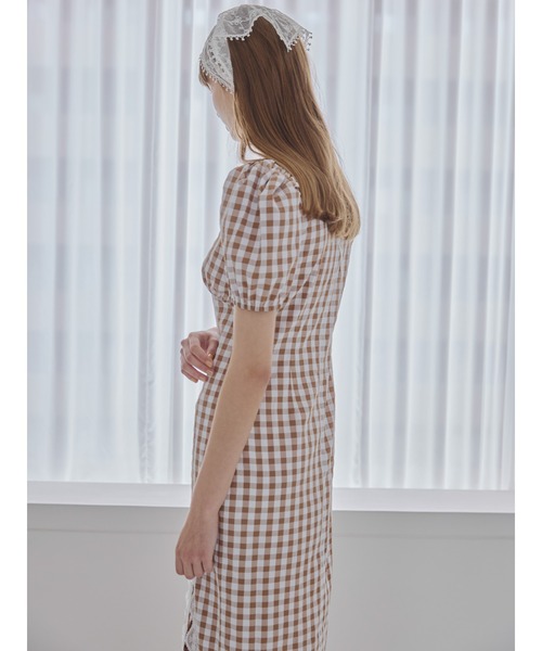 etre loin（エトルワン）の「Rose gingham dress / ローズギンガムワンピース（ワンピース・レディース・ピンク/ブラック/モカ・M）」の8枚目の写真