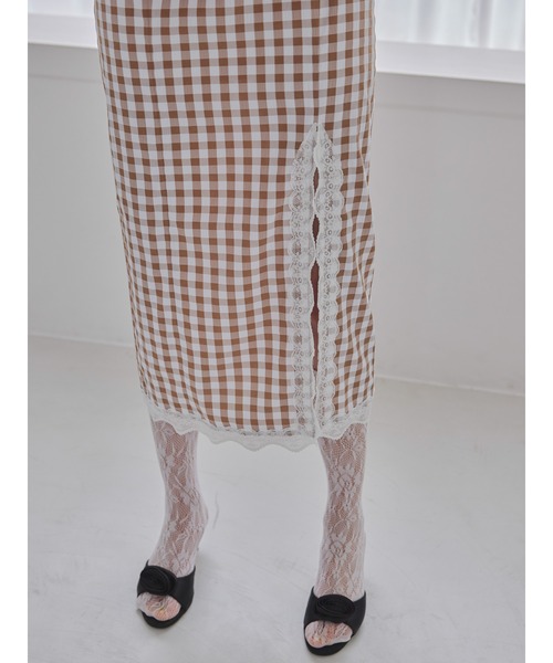 etre loin（エトルワン）の「Rose gingham dress / ローズギンガムワンピース（ワンピース・レディース・ピンク/ブラック/モカ・M）」の9枚目の写真