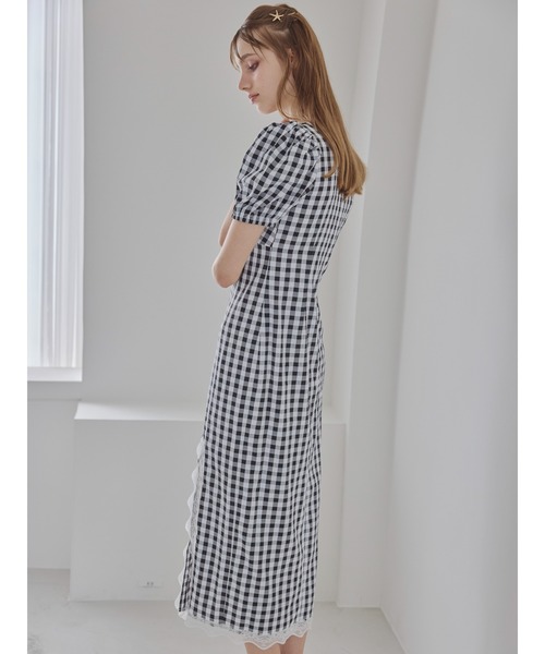 etre loin（エトルワン）の「Rose gingham dress / ローズギンガムワンピース（ワンピース・レディース・ピンク/ブラック/モカ・M）」の18枚目の写真