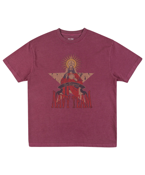 NAVYTEAM(ネイビーチーム)の「ザ・オリジナル ピグメント 半袖Tシャツ(4色)(Tシャツ/カットソー・レディース・チャコールグレー/ブルー/バーガンディー/ブラウン・SMALL/MEDIUM/LARGE/X-LARGE)」の4枚目の写真