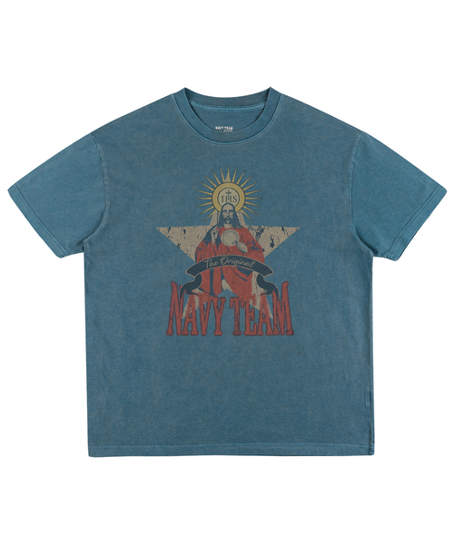 NAVYTEAM(ネイビーチーム)の「ザ・オリジナル ピグメント 半袖Tシャツ(4色)(Tシャツ/カットソー・レディース・チャコールグレー/ブルー/バーガンディー/ブラウン・SMALL/MEDIUM/LARGE/X-LARGE)」の3枚目の写真