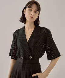【AKIRANAKA/アキラナカ】Sylvie lace shirts BK