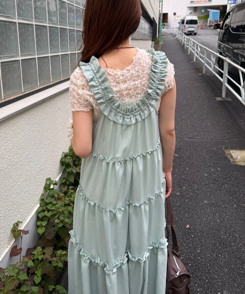 w closet（ダブルクローゼット）の「２WAYフリルドロストティアードワンピース（ワンピース・レディース・オフホワイト/グレー/レッド/ブラック/イエロー・FREE）」の19枚目の写真