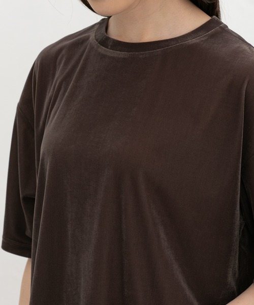 Honeys(ハニーズ)の「ベロアトップス(Tシャツ/カットソー・レディース・グレイッシュブルー/スミクロ/モカ・LL/L/M/S)」の18枚目の写真