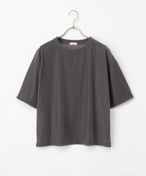 Honeys(ハニーズ)の「ベロアトップス(Tシャツ/カットソー・レディース・グレイッシュブルー/スミクロ/モカ・LL/L/M/S)」の22枚目の写真