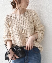 SHIPS Colors（シップス カラーズ）の「〈手洗い可能〉スラブ メッシュ ボート ネック ニット◇（ニット/セーター・レディース）」