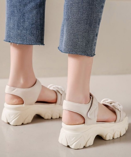 Miniministore(ミニミニストア)の「チェーンモチーフ厚底サンダルスポサン夏靴(サンダル・レディース・ブラック/アイボリー・23.5cm/23.0cm/22.5cm/24.5cm/24.0cm)」の12枚目の写真
