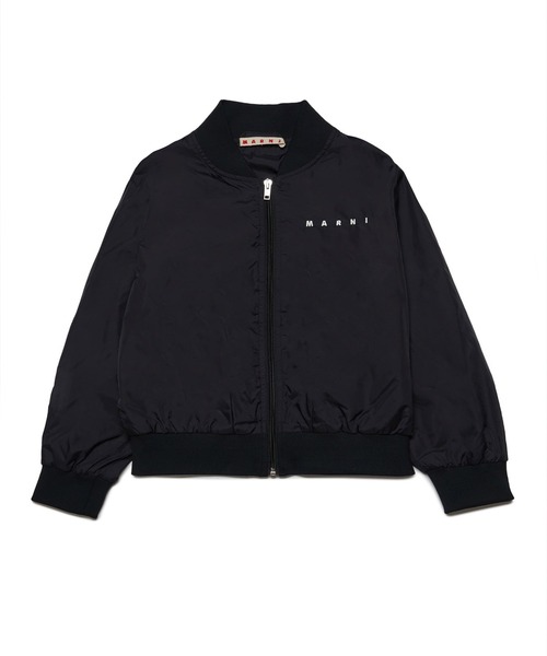 MARNI(マルニ)の「MARNI(マルニ)Kids & Junior ワンポイントブランドロゴジップアップブルゾンジャケット(ブルゾン・キッズ・ブラック/ダークグリーン・4Y/6Y/8Y/10Y)」の2枚目の写真