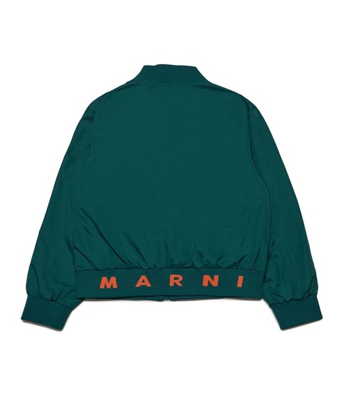MARNI(マルニ)の「MARNI(マルニ)Kids & Junior ワンポイントブランドロゴジップアップブルゾンジャケット(ブルゾン・キッズ・ブラック/ダークグリーン・4Y/6Y/8Y/10Y)」の6枚目の写真