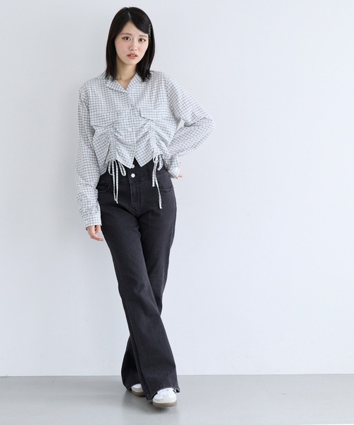 coca(coca)(コカ)の「ユース シャーリングシャツ(シャツ/ブラウス・レディース・ホワイト/ブラック・M/S/L)」の3枚目の写真