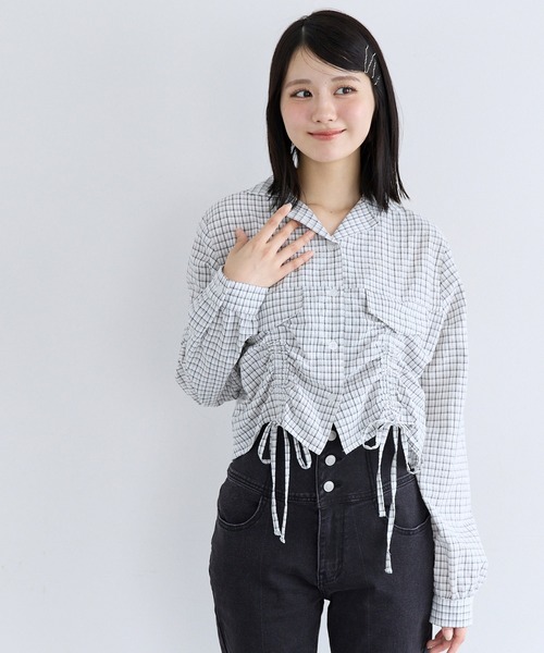 coca(coca)(コカ)の「ユース シャーリングシャツ(シャツ/ブラウス・レディース・ホワイト/ブラック・M/S/L)」の7枚目の写真