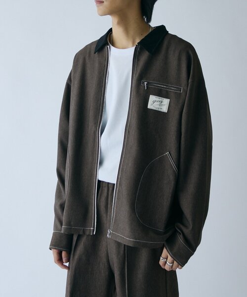 goocy（グーシー）の「デニムライクワークジャケット（ブルゾン・メンズ・ブラウン/ブラック/カーキ・MEDIUM/LARGE）」の13枚目の写真