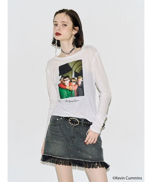 jouetie(ジュエティ)の「【KevinCummins×PosTokyo】シアーロングスリーブTシャツ(Tシャツ/カットソー・レディース・オフホワイト/ブラック・FREE)」の8枚目の写真