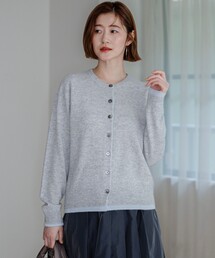 23区 L（ニジュウサンクオオキイサイズ）の「ピュアカシミヤ カラーコンビ カーディガン（カーディガン/ボレロ）」