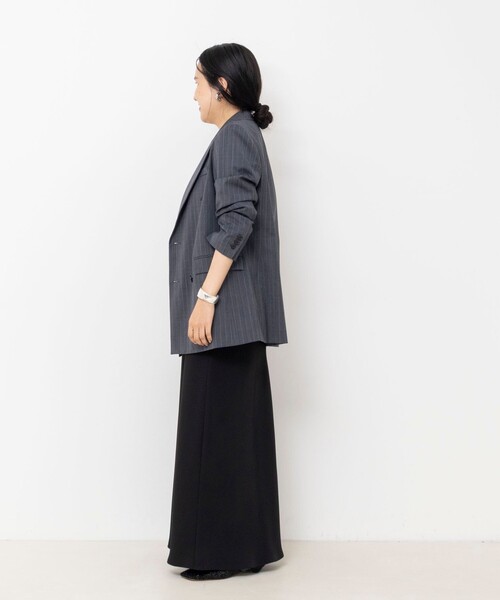 NOLLEY’S Sophi（ノーリーズソフィ）の「ウォッシャブルダブルマットサテンナロースカート（スカート・レディース・ブラック/オフホワイト・36/34/38）」の11枚目の写真