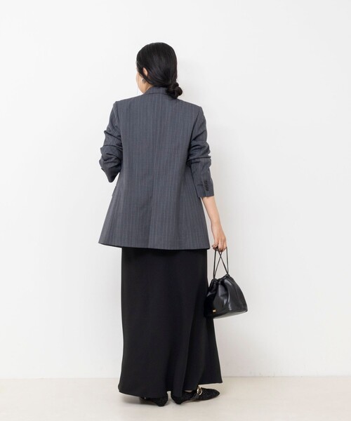 NOLLEY’S Sophi（ノーリーズソフィ）の「ウォッシャブルダブルマットサテンナロースカート（スカート・レディース・ブラック/オフホワイト・36/34/38）」の12枚目の写真
