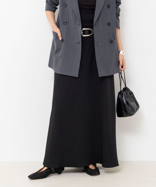 NOLLEY’S Sophi（ノーリーズソフィ）の「ウォッシャブルダブルマットサテンナロースカート（スカート・レディース・ブラック/オフホワイト・36/34/38）」の16枚目の写真