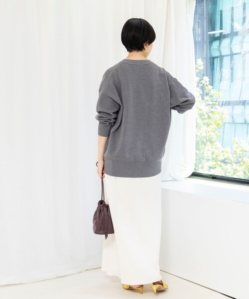 NOLLEY’S Sophi（ノーリーズソフィ）の「ウォッシャブルダブルマットサテンナロースカート（スカート・レディース・ブラック/オフホワイト・36/34/38）」の4枚目の写真
