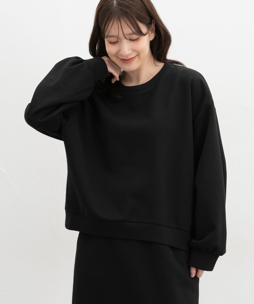 Honeys(ハニーズ)の「きれいめゆるスウェット(スウェット・レディース・ブルー/ヘザーチャコール/アイボリー/ブラック/ピンク/杢グレー・F)」の3枚目の写真