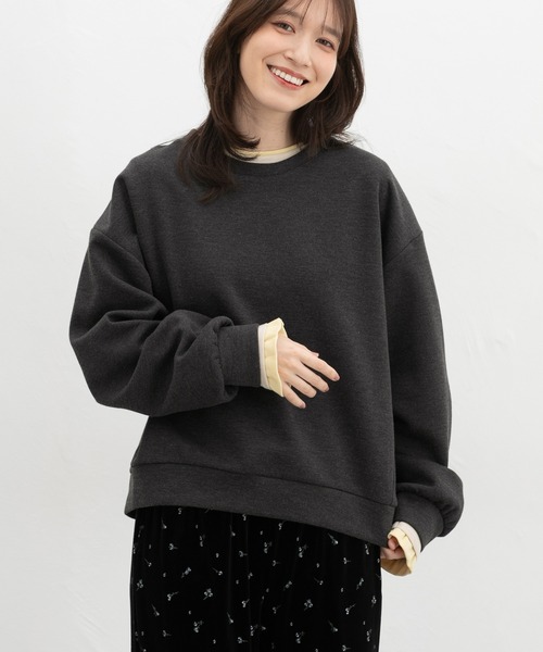 Honeys(ハニーズ)の「きれいめゆるスウェット(スウェット・レディース・ブルー/ヘザーチャコール/アイボリー/ブラック/ピンク/杢グレー・F)」の18枚目の写真