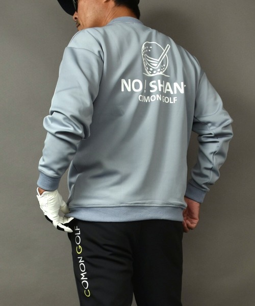 COMON GOLF(コモンゴルフ)の「NO!SHANKシリーズ バックプリント ポンチ素材 ゴルフプルオーバー(スウェット・メンズ・グレー/ホワイト・L/XXXL/M/XXL/XL)」の2枚目の写真