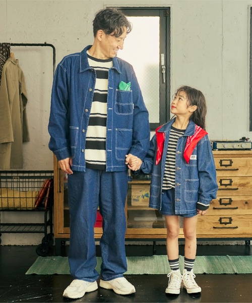 and D. petit main(アンドディープティマイン)の「【親子リンク】【DAD】デニムカバーオール(ブルゾン・レディース・ライトブルー/ダークブルー・FREE)」の14枚目の写真