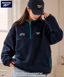 Reebok リーボック メンズ裏起毛プルオーバー ハーフZIP 裾ドローコード 刺繍ロゴ