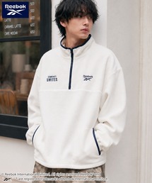 Reebok（リーボック）の「Reebok リーボック メンズ裏起毛プルオーバー ハーフZIP 裾ドローコード 刺繍ロゴ（スウェット）」