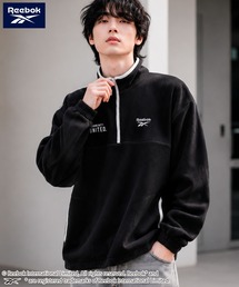 Reebok（リーボック）の「Reebok リーボック メンズ裏起毛プルオーバー ハーフZIP 裾ドローコード 刺繍ロゴ（スウェット）」