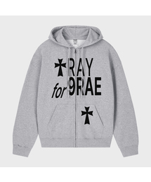 [ODNR UNISEX]PRAY FOR ジップアップパーカー_4color