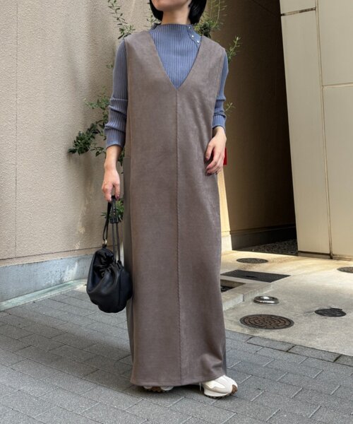 Jena espace merveilleux（ジェナ　エスパスメルヴェイユ）の「スエードファスナージャンスカ（ワンピース・レディース・グレー/チャコールグレー・FREE）」の2枚目の写真