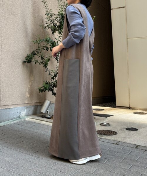Jena espace merveilleux（ジェナ　エスパスメルヴェイユ）の「スエードファスナージャンスカ（ワンピース・レディース・グレー/チャコールグレー・FREE）」の7枚目の写真