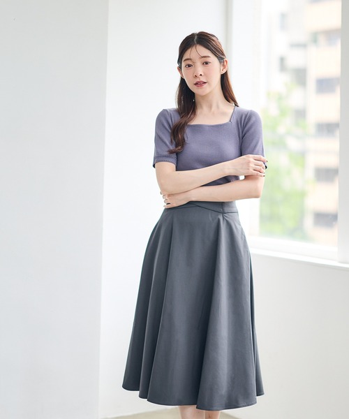 12Twelve Agenda(トゥエルブ アジェンダ)の「ウエストクロスフレアスカート(スカート・レディース・ブラウン/グリーン/チャコールグレー・M)」の6枚目の写真