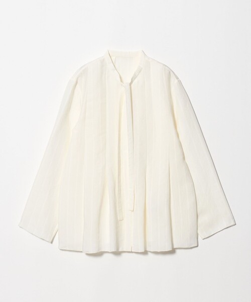 BEAUTY&YOUTH UNITED ARROWS(ビューティーアンドユースユナイテッドアローズ)の「レーヨンポリエステル タイ タックシャツ(シャツ/ブラウス・レディース・ライトグレー/オフホワイト/ブラック・FREE)」の2枚目の写真