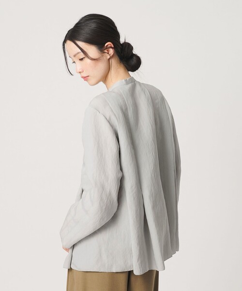 BEAUTY&YOUTH UNITED ARROWS(ビューティーアンドユースユナイテッドアローズ)の「レーヨンポリエステル タイ タックシャツ(シャツ/ブラウス・レディース・ライトグレー/オフホワイト/ブラック・FREE)」の5枚目の写真