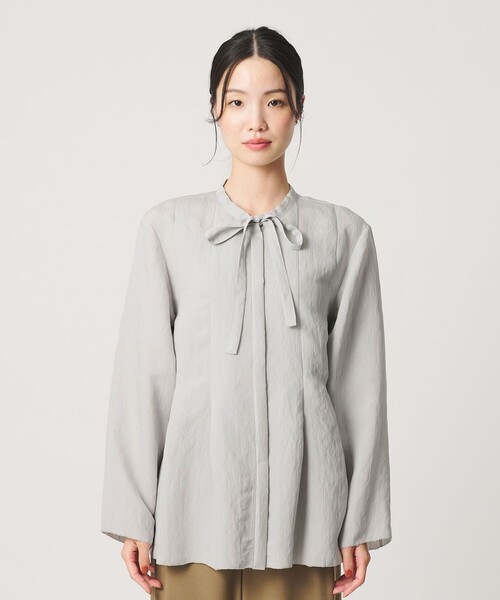BEAUTY&YOUTH UNITED ARROWS(ビューティーアンドユースユナイテッドアローズ)の「レーヨンポリエステル タイ タックシャツ(シャツ/ブラウス・レディース・ライトグレー/オフホワイト/ブラック・FREE)」の7枚目の写真