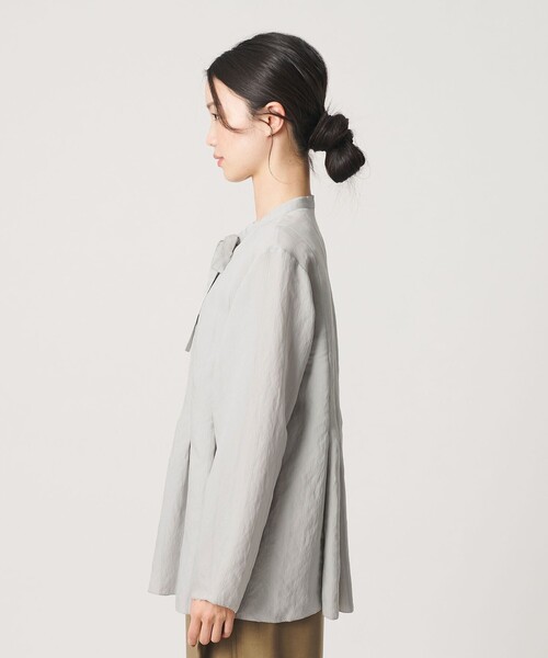 BEAUTY&YOUTH UNITED ARROWS(ビューティーアンドユースユナイテッドアローズ)の「レーヨンポリエステル タイ タックシャツ(シャツ/ブラウス・レディース・ライトグレー/オフホワイト/ブラック・FREE)」の8枚目の写真