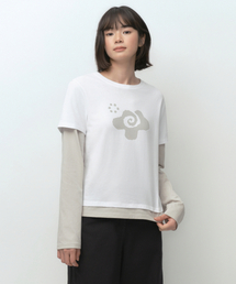 [オヘシオコラボ] レイヤード長袖Tシャツ [ホワイト]