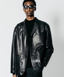 4-BUTTON TAILORED SHEEP LEATHER SUIT JACKET WITH 3-BUTTON LOOK