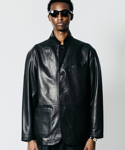 CRIMIE(クライミー)の「4-BUTTON TAILORED SHEEP LEATHER SUIT JACKET WITH 3-BUTTON LOOK(テーラードジャケット・メンズ・ブラック・XXL/XL/L/M/S)」の8枚目の写真
